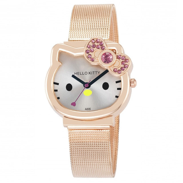 High Quality Cartoon Cute Mesh Stainless Steel Band Quartz Watch Children Kids Girls Boys Casual Bracelet Wristwatch Relogio