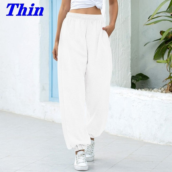 2020 Sweatpants Women Baggy Gray Sports Pants Joggers Wide Leg Oversized Streetwear High Waisted Trousers Women