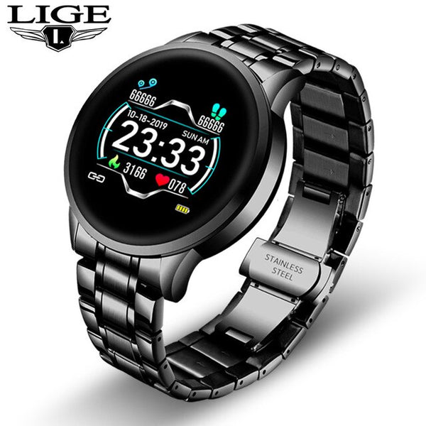 LIGE New Luxury Smart watch Women Heart Rate Blood Pressure Sport Multi-function For IOS Android Ceramic Strap Ladies Smartwatch