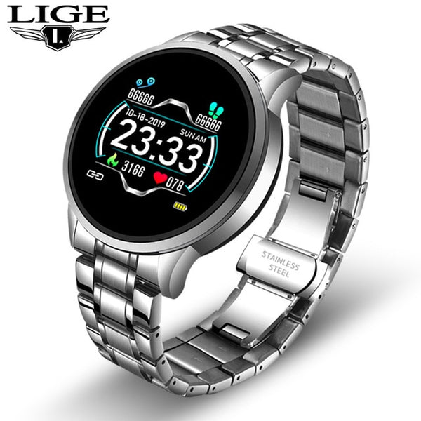 LIGE New Luxury Smart watch Women Heart Rate Blood Pressure Sport Multi-function For IOS Android Ceramic Strap Ladies Smartwatch