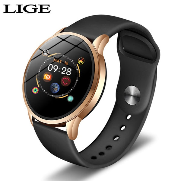 LIGE New Luxury Smart watch Women Heart Rate Blood Pressure Sport Multi-function For IOS Android Ceramic Strap Ladies Smartwatch