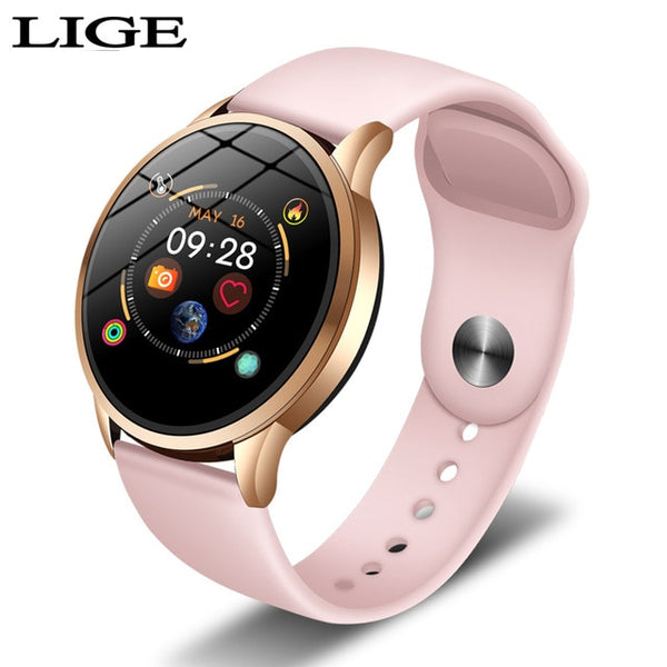 LIGE New Luxury Smart watch Women Heart Rate Blood Pressure Sport Multi-function For IOS Android Ceramic Strap Ladies Smartwatch