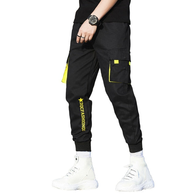 Casual Men Breathable Ankle Tie Pocket Drawstring Cargo Pants Ninth Trousers S-XXL can choose easy to match