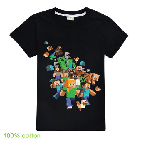 Kids Boys Girls Summer Short Sleeve Minecraftingly Cartoon Clothes Sweatshirts T Shirt Christmas  Creeper Tops 2020 UNSPEAKABLE