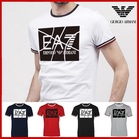 armani Men t shirt cotton solid O-Neck short sleeve tshirt high quality 033