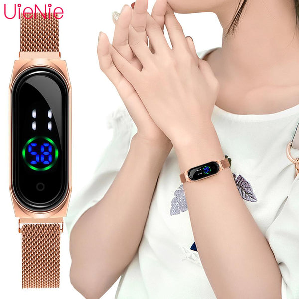 Luxury Ladies Watch Women Touch Screen LED Watches New Fashion Women Magnetic Electronic Clock Digital Wristwatches Feminino