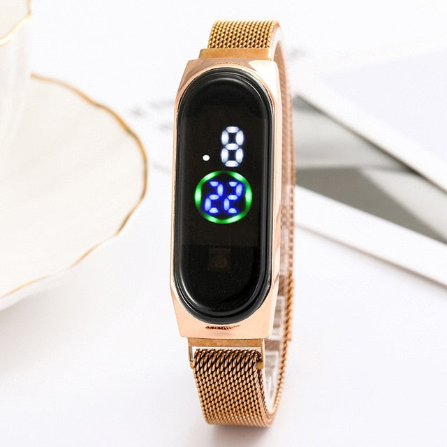 Luxury Ladies Watch Women Touch Screen LED Watches New Fashion Women Magnetic Electronic Clock Digital Wristwatches Feminino