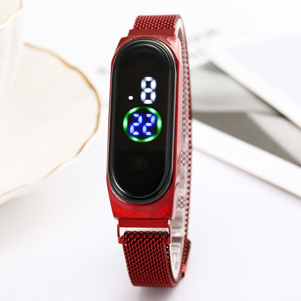 Luxury Ladies Watch Women Touch Screen LED Watches New Fashion Women Magnetic Electronic Clock Digital Wristwatches Feminino