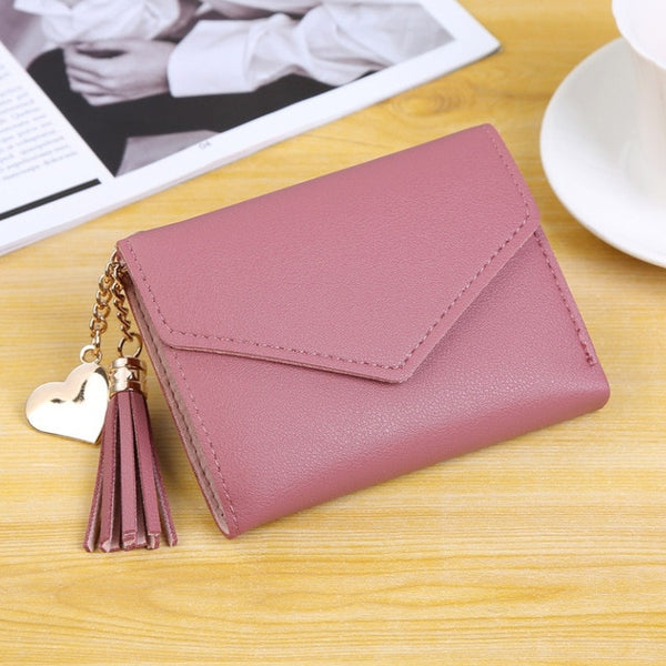 Women's Wallet Cute Student Tassel Pendant Trend Female Small Fashion PU Wallet 2020 Coin Purse Women Ladies Card Bag For Women