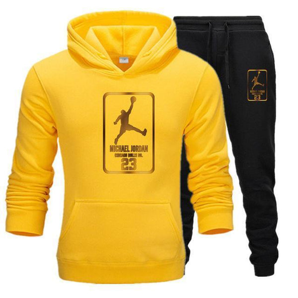 New Men Hoodies Suit  Tracksuit Sweatshirt Suit Fleece Hoodie+Sweat pants Jogging Homme Pullover 3XL Sporting Suit Male