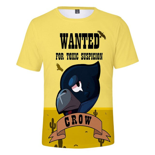 Shooter Boys Girls 3D PRIMO MORTIS Short T-shirt Crow Spike Leon Shelly Brawling Tshirt Kids Game Star Shirt Tops Birthday Gift