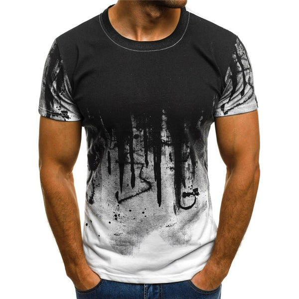 2020 summer Newest 3D Printed T-Shirt Ink Draw Pattern Short Sleeve Summer Casual Tops Tees Fashion O-Neck Tshirt Male