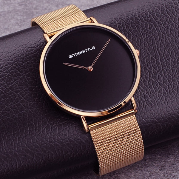 Japan Quartz Fashion Luxury Ultra Thin Man Watch Woman Black Rose Gold Classic Leather Magnet Mesh Stainless Steel Waterproof