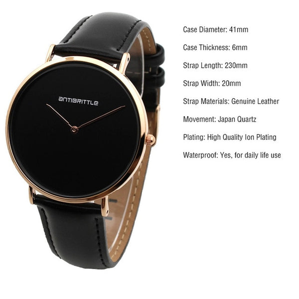 Japan Quartz Fashion Luxury Ultra Thin Man Watch Woman Black Rose Gold Classic Leather Magnet Mesh Stainless Steel Waterproof