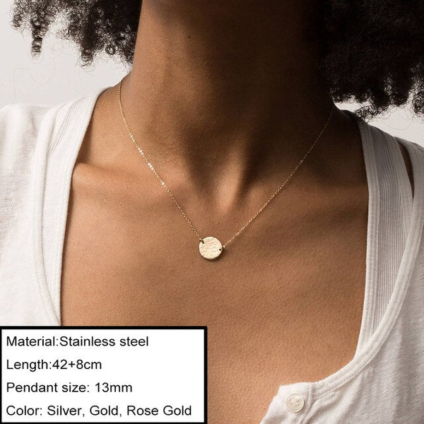 JUJIE Choker Chain Stainless Steel Necklace For Women 2020 Layered Initia Statement Pendant Necklaces Jewelery Dropshipping