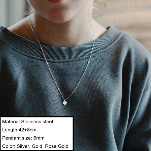 JUJIE Choker Chain Stainless Steel Necklace For Women 2020 Layered Initia Statement Pendant Necklaces Jewelery Dropshipping