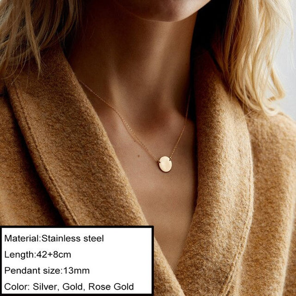 JUJIE Choker Chain Stainless Steel Necklace For Women 2020 Layered Initia Statement Pendant Necklaces Jewelery Dropshipping