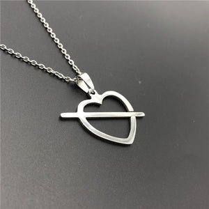 Fashion Stainless Steel Chain Necklace Heart Pendant Necklace For Women Statement Jewelery Lover Necklace Personality Gift