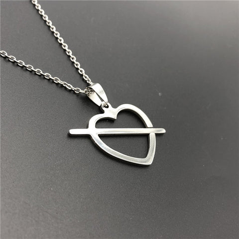 Fashion Stainless Steel Chain Necklace Heart Pendant Necklace For Women Statement Jewelery Lover Necklace Personality Gift