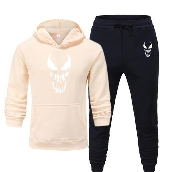 Venom Edward Hoodie Pants Men Sets Track Suit Movie Superhero Tops Pant Sweatshirt Sweatpants Sportswear Autumn Sports Tracksuit