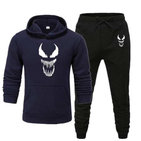 Venom Edward Hoodie Pants Men Sets Track Suit Movie Superhero Tops Pant Sweatshirt Sweatpants Sportswear Autumn Sports Tracksuit