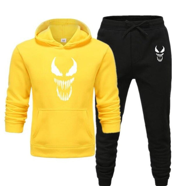 Venom Edward Hoodie Pants Men Sets Track Suit Movie Superhero Tops Pant Sweatshirt Sweatpants Sportswear Autumn Sports Tracksuit