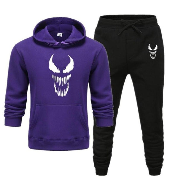 Venom Edward Hoodie Pants Men Sets Track Suit Movie Superhero Tops Pant Sweatshirt Sweatpants Sportswear Autumn Sports Tracksuit