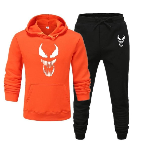 Venom Edward Hoodie Pants Men Sets Track Suit Movie Superhero Tops Pant Sweatshirt Sweatpants Sportswear Autumn Sports Tracksuit