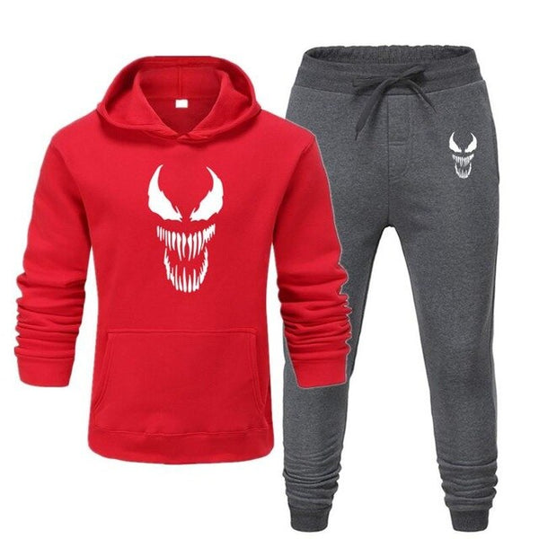 Venom Edward Hoodie Pants Men Sets Track Suit Movie Superhero Tops Pant Sweatshirt Sweatpants Sportswear Autumn Sports Tracksuit