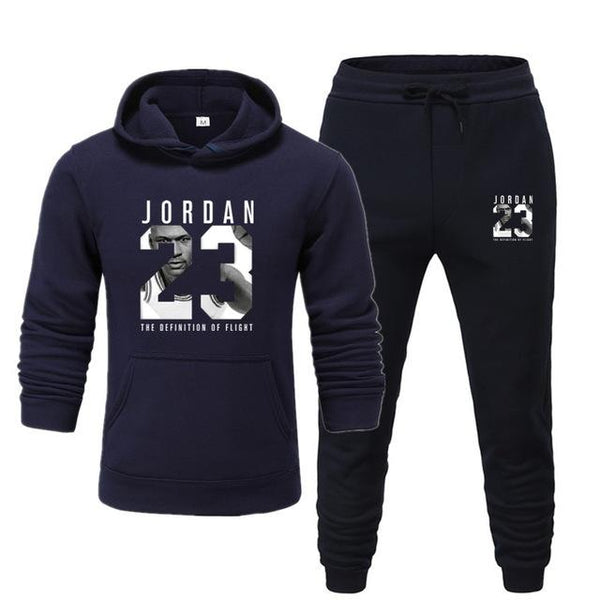 New men Hoodie set Jordan 23 tracksuit Sweatshirt set Fleece Hoodie + sweatpants jogging Homme pullover sweatsuit for men