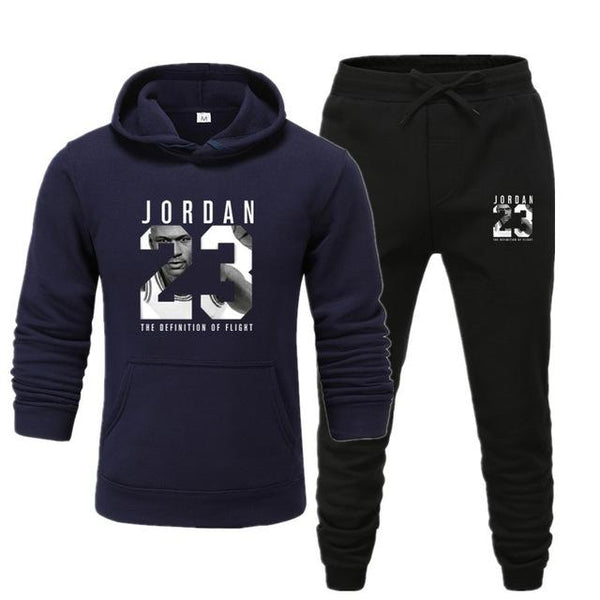 New men Hoodie set Jordan 23 tracksuit Sweatshirt set Fleece Hoodie + sweatpants jogging Homme pullover sweatsuit for men