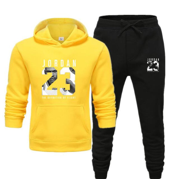 New men Hoodie set Jordan 23 tracksuit Sweatshirt set Fleece Hoodie + sweatpants jogging Homme pullover sweatsuit for men