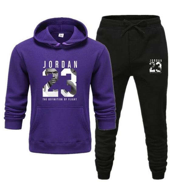 New men Hoodie set Jordan 23 tracksuit Sweatshirt set Fleece Hoodie + sweatpants jogging Homme pullover sweatsuit for men