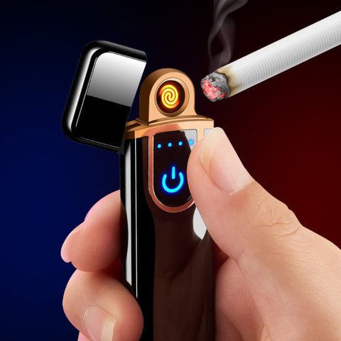 Ultra-thin Ultralight Multicolor Touchscreen Electronics No Fire And Windproof USB Double Arc Rechargeable Lighter