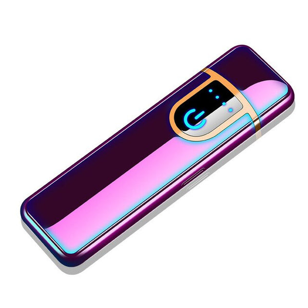 Ultra-thin Ultralight Multicolor Touchscreen Electronics No Fire And Windproof USB Double Arc Rechargeable Lighter