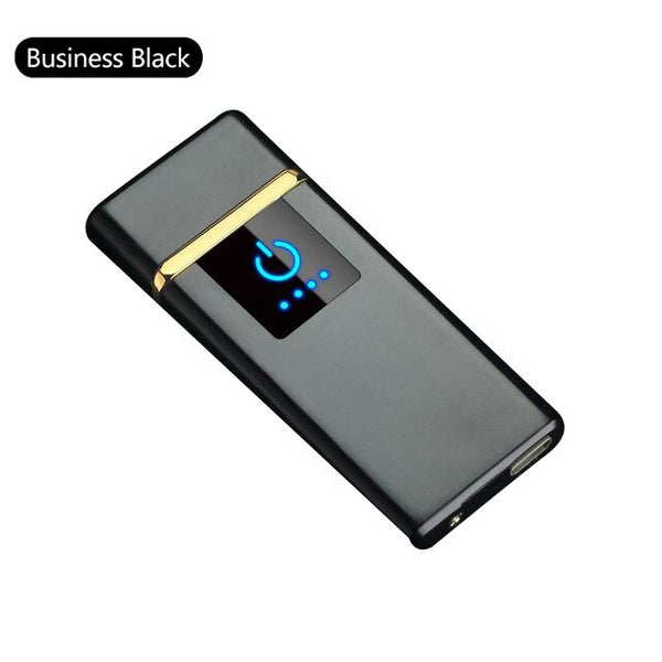 USB Rechargeable Electronic Lighter Briquet Touch Induction Windproof  Cigarette Metal Smart Double Side Lighter