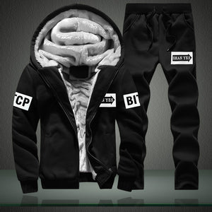 2021 Mens Sport Suit Set Running Sets Men 2 Piece Sweatshirt Sweatpants Set Plus Velvet Casual Tracksuit Sports 2 Piece Set