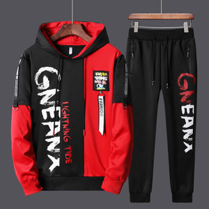 2022 New Tracksuit Men Casual Long Sleeve Hooded Mens Two Piece Hoodie+Pants Set Hip Hop Fashion Streetwear Autumn Men Set 4XL