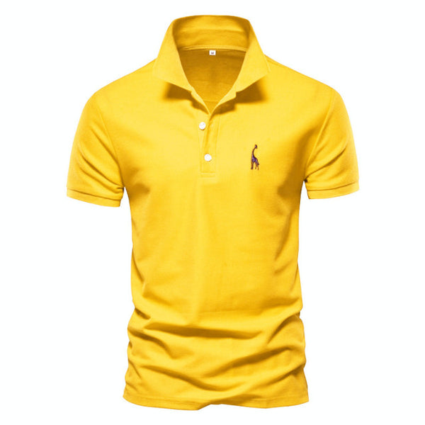 AIOPESON New Man Polo Shirt Mens Casual Deer Embroidery 35% Cotton Polo shirt Men Short Sleeve High Quantity polo men