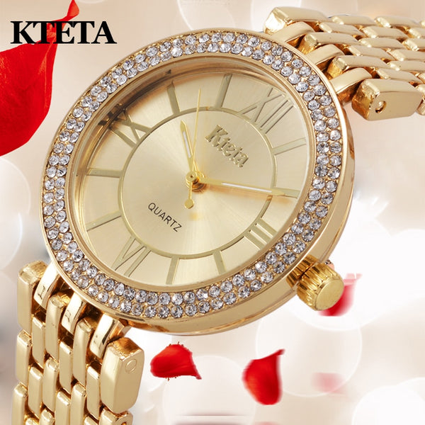 Womens watches Brand Luxury Diamond Gold Watch Ladies Quartz Wristwatch Woman Clock Relogio Feminino Relojes Mujer Hodinky Women