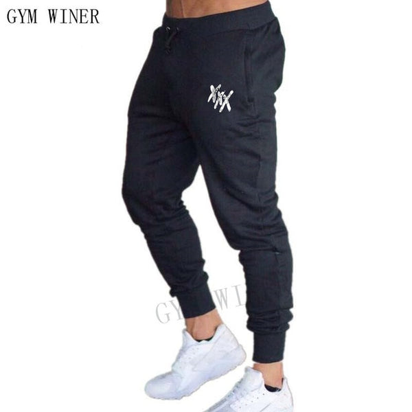 2018 Fall Men's Black doodle Print Trousers Jogger Men's Pants Casual Slim Fit Men's Fitness Sweatpants Big Size wholesale